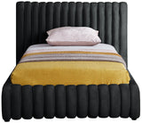 Nico Black Velvet Twin Bed NicoBlack-T Meridian Furniture