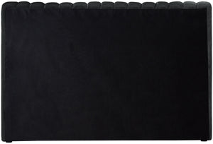 Nico Black Velvet Twin Bed NicoBlack-T Meridian Furniture