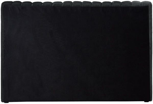 Nico Black Velvet Twin Bed NicoBlack-T Meridian Furniture