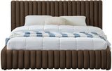 Nico Brown Velvet Full Bed NicoBrown-F Meridian Furniture