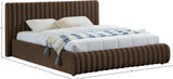 Nico Brown Velvet King Bed NicoBrown-K Meridian Furniture