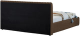 Nico Brown Velvet King Bed NicoBrown-K Meridian Furniture