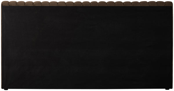 Nico Brown Velvet Queen Bed NicoBrown-Q Meridian Furniture