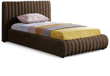 Nico Brown Velvet Twin Bed NicoBrown-T Meridian Furniture