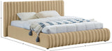 Nico Camel Velvet Full Bed NicoCamel-F Meridian Furniture