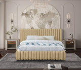 Nico Camel Velvet Full Bed NicoCamel-F Meridian Furniture