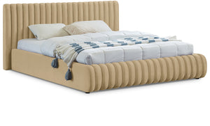 Nico Camel Velvet King Bed NicoCamel-K Meridian Furniture