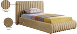 Nico Camel Velvet Twin Bed NicoCamel-T Meridian Furniture