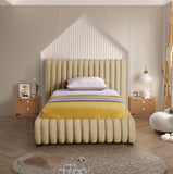 Nico Camel Velvet Twin Bed NicoCamel-T Meridian Furniture