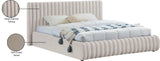 Nico Cream Velvet Full Bed NicoCream-F Meridian Furniture