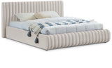 Nico Cream Velvet Full Bed NicoCream-F Meridian Furniture