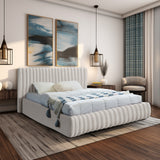 Nico Cream Velvet Full Bed NicoCream-F Meridian Furniture