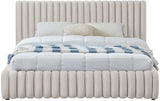 Nico Cream Velvet Full Bed NicoCream-F Meridian Furniture