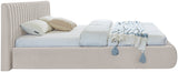 Nico Cream Velvet Full Bed NicoCream-F Meridian Furniture