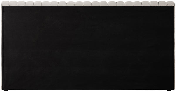 Nico Cream Velvet King Bed NicoCream-K Meridian Furniture