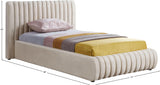 Nico Cream Velvet Twin Bed NicoCream-T Meridian Furniture