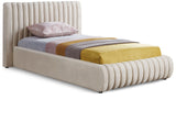 Nico Cream Velvet Twin Bed NicoCream-T Meridian Furniture