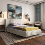 Nico Cream Velvet Twin Bed NicoCream-T Meridian Furniture