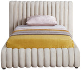 Nico Cream Velvet Twin Bed NicoCream-T Meridian Furniture