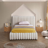 Nico Cream Velvet Twin Bed NicoCream-T Meridian Furniture