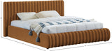 Nico Saddle Velvet Queen Bed NicoSaddle-Q Meridian Furniture