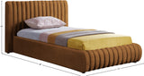 Nico Saddle Velvet Twin Bed NicoSaddle-T Meridian Furniture