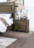 English Elm Bedroom Furniture Traditional Look Unique Wooden Nightstand Drawers Bed Side Table Grey