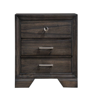 English Elm 1pc Louis Philip Nightstand Black Finish with 2 Spacious Drawers Solid Wood Contemporary Elegance B01181970