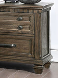 English Elm Bedroom Furniture Contemporary Look Grey Color Nightstand Drawers Bed Side Table Plywood