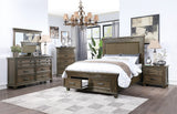 English Elm Bedroom Furniture Contemporary Look Grey Color Nightstand Drawers Bed Side Table Plywood