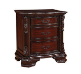 English Elm 1 Piece Traditional Nightstand End Table With Three Storage Drawers Brown Cherry Decorative Drawer Pulls Solid Wood Bedroom Furniture