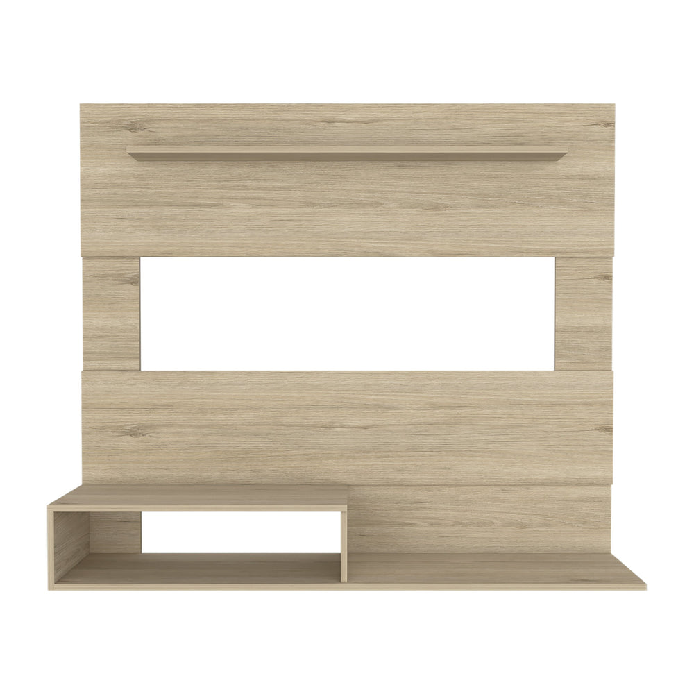 English Elm Beijing Light Pine Floating Entertainment Center with Top Shelf, Two Shelves, Fits TVs up to 55" B07091831