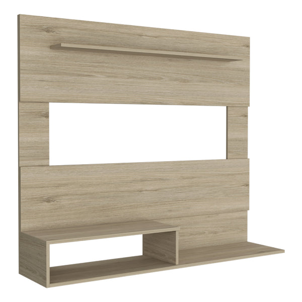 English Elm Beijing Light Pine Floating Entertainment Center with Top Shelf, Two Shelves, Fits TVs up to 55" B07091831