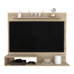 English Elm Beijing Floating Entertainment Center Light Pine Beige – Modern TV Stand for TVs up to 55", Shelves and Top Space B20091831