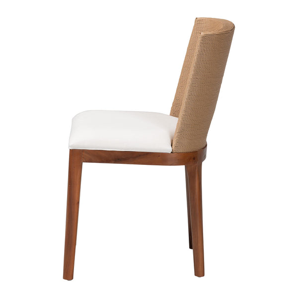 Bali & Pari Norely Solid Mahogany Dining Chair with Handwoven Seagrass Back