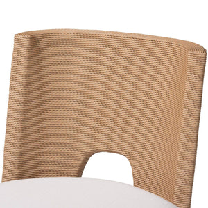 Bali & Pari Norely Solid Mahogany Dining Chair with Handwoven Seagrass Back