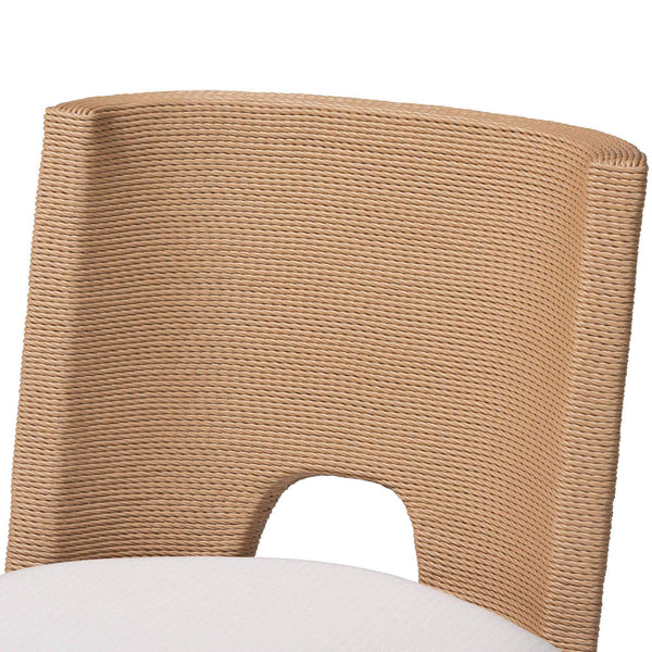 Bali & Pari Norely Solid Mahogany Dining Chair with Handwoven Seagrass Back