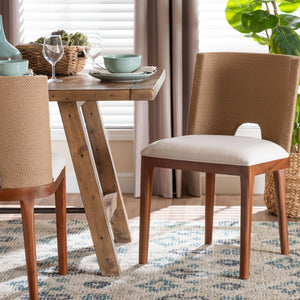 Bali & Pari Norely Solid Mahogany Dining Chair with Handwoven Seagrass Back