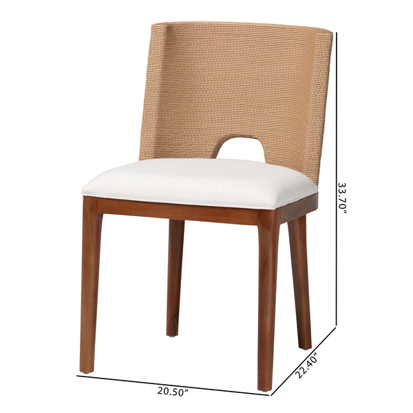 Bali & Pari Norely Solid Mahogany Dining Chair with Handwoven Seagrass Back