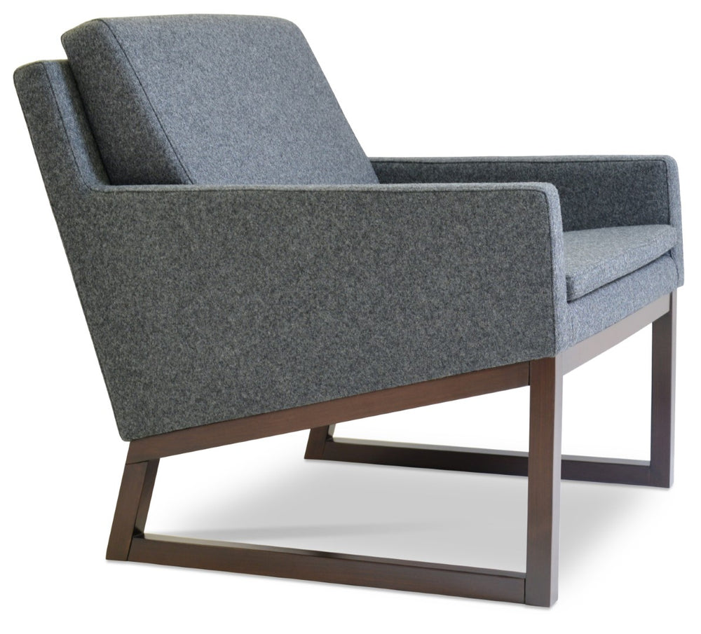 Soho Concept Gazel Lounge Armchair X-wood - Stylish Walnut Frame With Durable Camira Boucle & 10-year Guarantee Dark Grey,Walnut  Soho-concept-dining-chair-12324