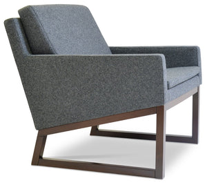 Soho Concept Gazel Lounge Armchair X-wood - Stylish Walnut Frame With Durable Camira Boucle & 10-year Guarantee Dark Grey,Walnut  Soho-concept-dining-chair-12324