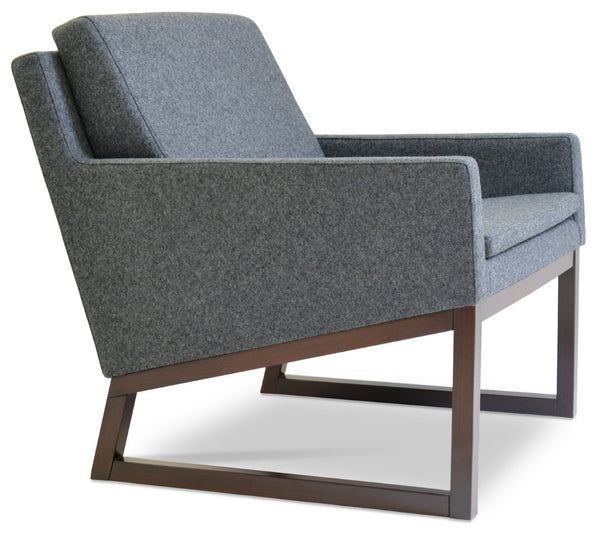 Soho Concept Gazel Lounge Armchair X-wood - Stylish Walnut Frame With Durable Camira Boucle & 10-year Guarantee Dark Grey,Walnut  Soho-concept-dining-chair-12324