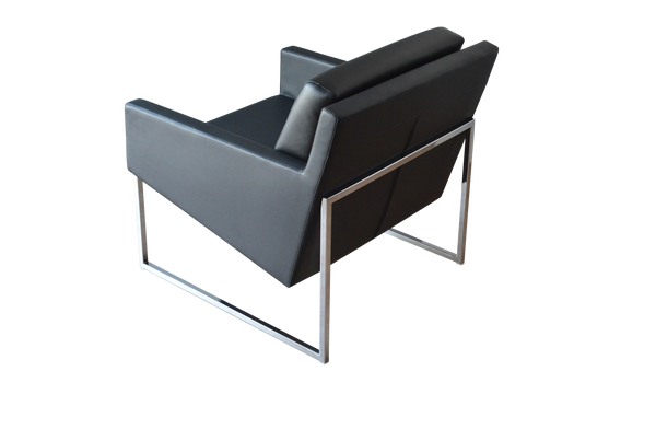 Soho Concept Nova Armchair With Chrome Sled Base – Stylish Black Leatherette Design, 2-year Guarantee Included! Chrome,Black  Soho-concept-dining-chair-13248