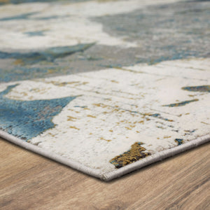 Nuvole Grey Blue 2' 6" x 8' Area Rug Karastan Rugs