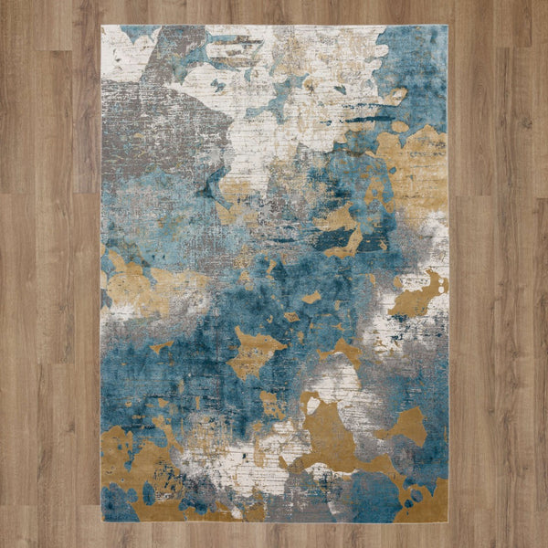 Tryst Nuvole Grey Blue Area Rug R1289 4311 144180 IP Karastan Rugs Mohawk