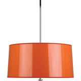 Robert Abbey Penelope Pendant Polished Nickel Finish Orange Ceramik Parchment Shade With Silver Mylar Lining