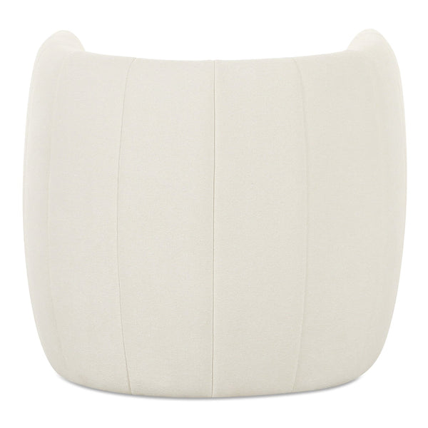 Moe's Home Francis Accent Chair - Exquisite Channel Detailing With Soft Textured Fabric And Striking Black Finish White Upholstery, 100% Polyester,Solid Birch Frame Oa-1001-18