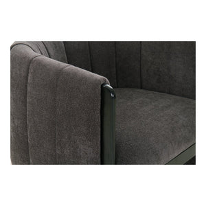 Moe's Home Francis Accent Chair With Channel Detailing, Solid Birch Frame, And Luxurious Textured Upholstery Grey Upholstery, 100% Polyester,Solid Birch Frame Oa-1001-25
