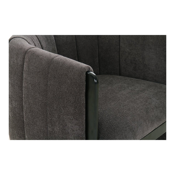 Moe's Home Francis Accent Chair With Channel Detailing, Solid Birch Frame, And Luxurious Textured Upholstery Grey Upholstery, 100% Polyester,Solid Birch Frame Oa-1001-25