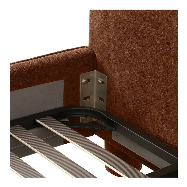 Moe's Home Ichigo Bed - Modern Comfort With Rounded Edges And Generous Headboard For Stylish Bedroom Decor Orange Upholstery, 100% Polyester,Wood Frame, Plywood Oa-1003-12-0